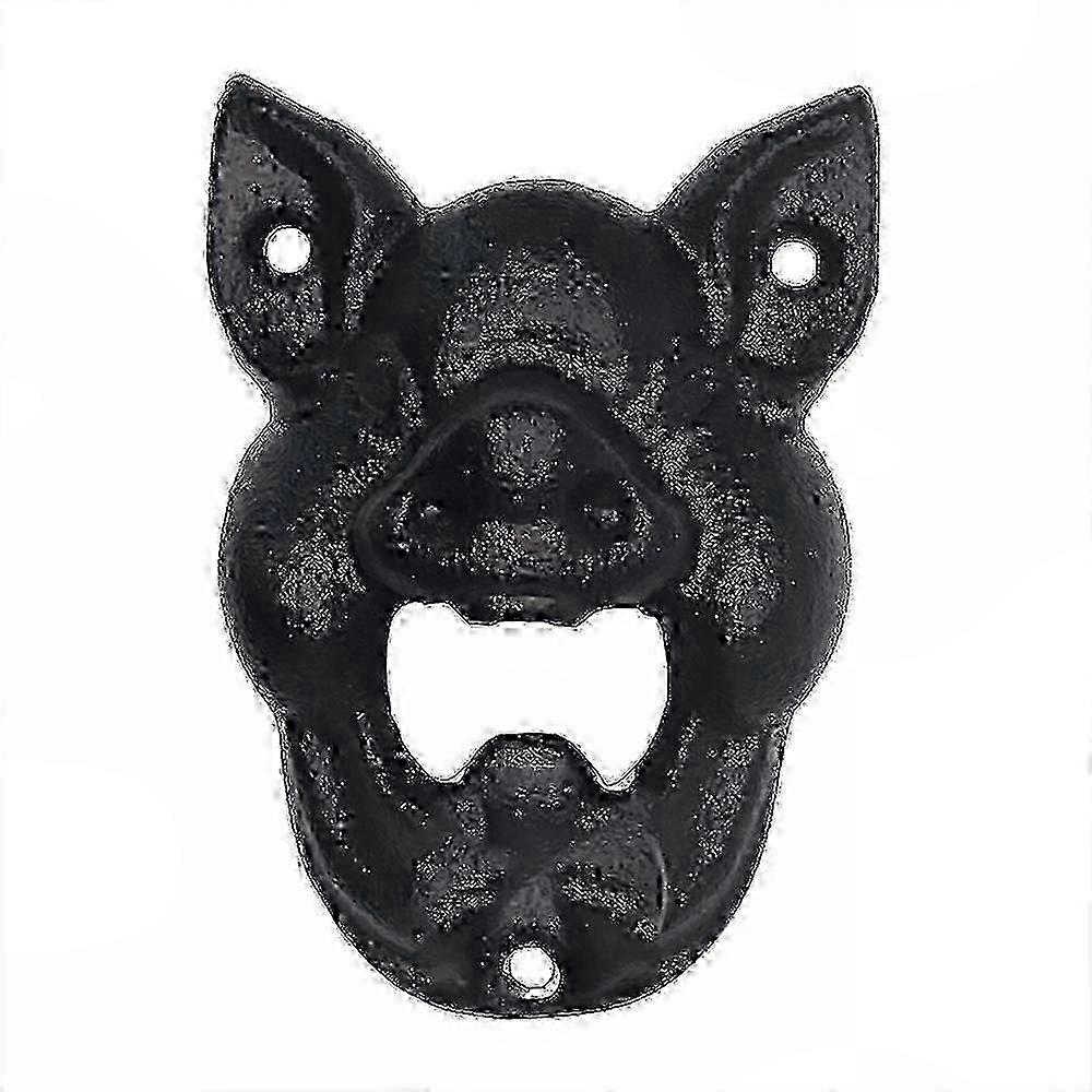 Wall-Mounted Cast Iron Pig Bottle Opener