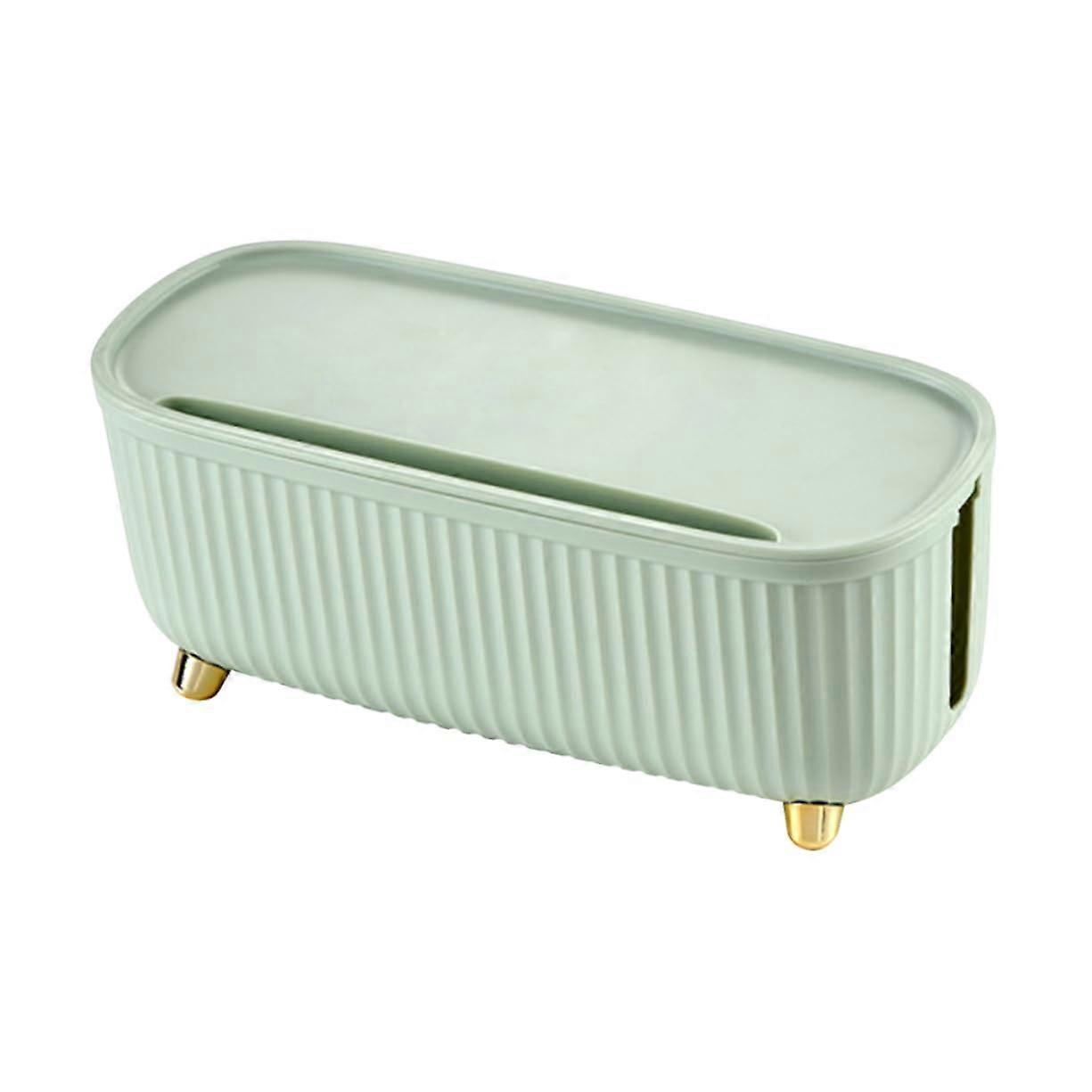 Cable Organizer Box Collapsible ABS Storage Bin with Lid Green SpaceSaving MultiPurpose Design