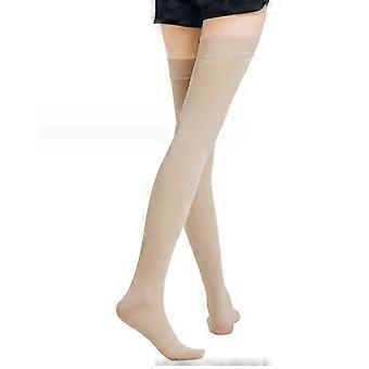 Graduated Compression Thigh-high Stockings Silicone Band Closed Toe