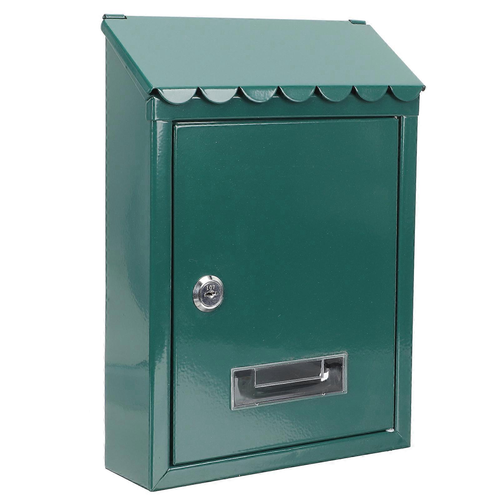 Iron Wall Mount Mailbox for Storage 2Pcs Lockable Metal Post Box