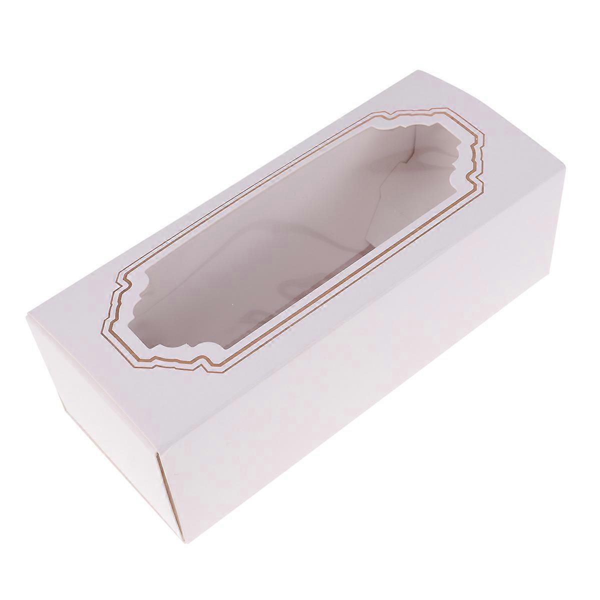 Baking Box Macaron Cake Box for Cookie Packaging 10Pcs White