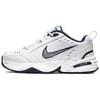 Nike Air Monarch 4 White Navy Slip Resistant Low top Chunky Sneakers Men's Blue White 415445-102