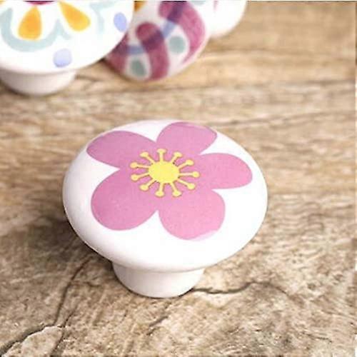 White Pink Yellow Ceramic Cabinet Knobs and Drawer Pulls with Durable Polished Finish 38mm