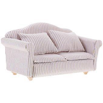 Wooden Miniature Sofa Model for Doll House Decoration 2Pcs Set