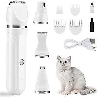 4-in-1 Dog Clipper, Cat Paw Trimmer, Cordless Shaver for Dogs, Cats, Long Hair, Paws, Eyes, Ears, Face, Body