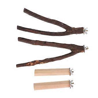 Bird Grinding Claw Rods Parrot Standing Rods Wood Branches for Pet Bird 4Pcs