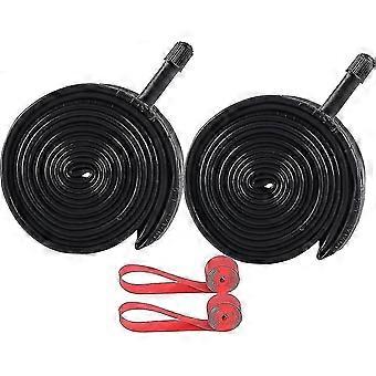 2-Pack 27.5x1.9-2.125 Bike Inner Tubes with Schrader Valve 33mm and 2 Tire Liners, Butyl Rubber Replacement Bicycle Tubes for 27.5 Inch Wheels