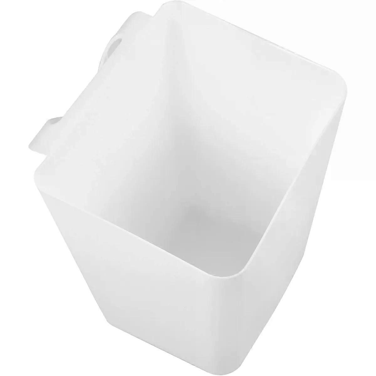 White Plastic Hanging Storage Bin for Rolling Cart, Space Saving