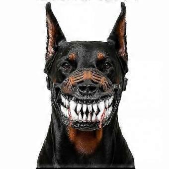 Scary Hell Hound Monster Dog Muzzle Natural Latex Costume Muzzle for Halloween Party Cosplay