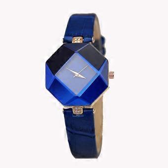 1PC Fashion 5 Color Women's Watch Diamond Watch Quartz Leather Watch Ladies Temperament Cut Geometry Crystal Watch