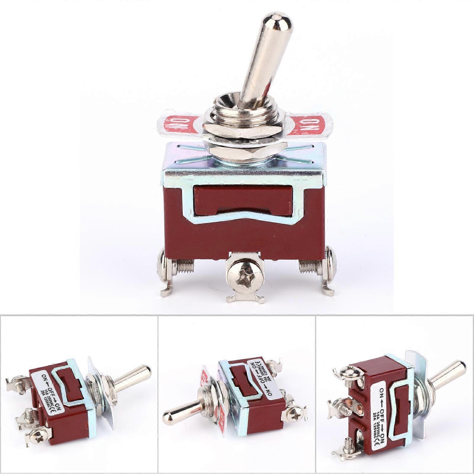 5pcs SPST Toggle Switch 3 Positions ON OFF ON Monopole Waterproof Toggle Switch