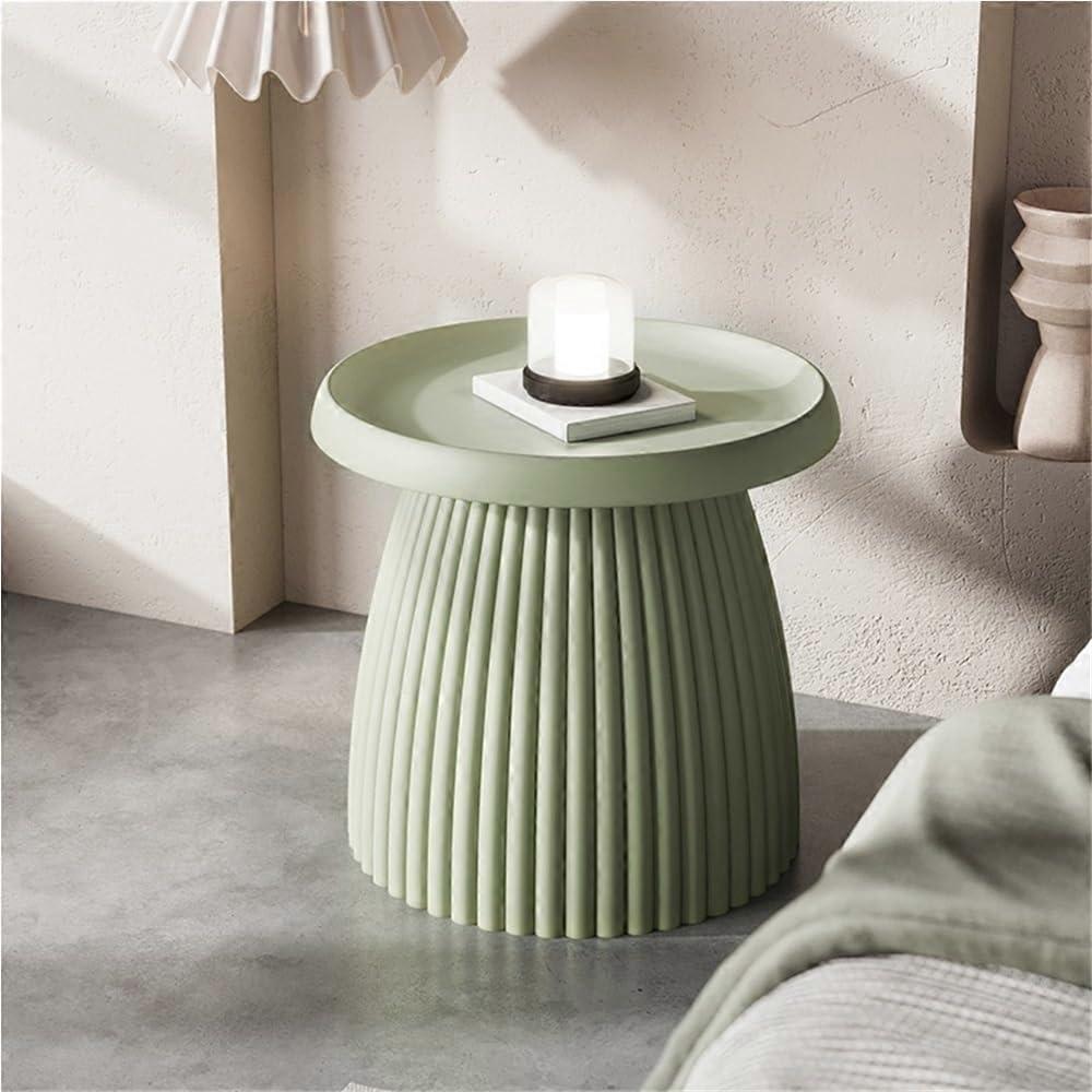 Green Round Plastic Side Table Space Saver