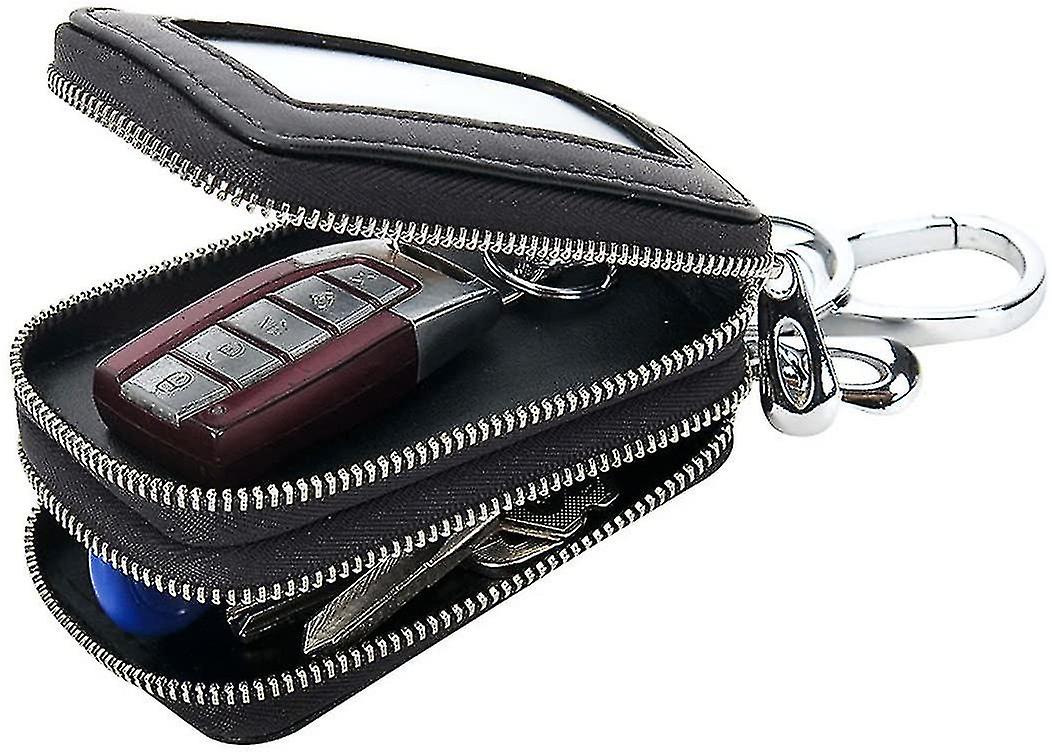 Handmade Leather Zipper Keychain, Key Case