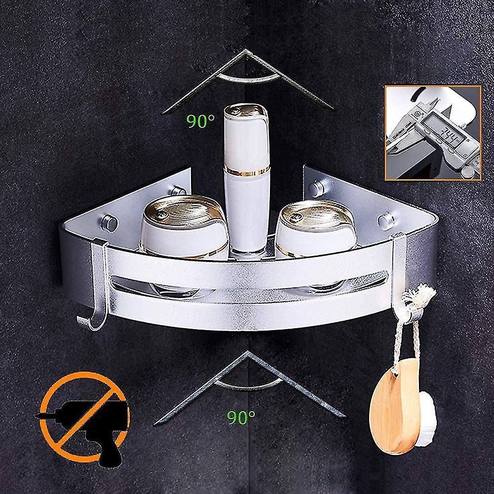 Corner Shelf Shower Shelf No Drilling Bathroom Shelf With 2 Hooks