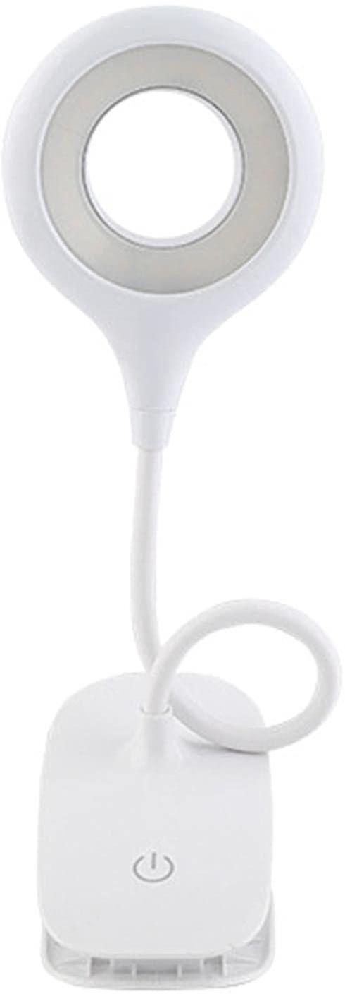 Clip On Desk Lamp Led Usb Rechargeable Touch Control Reading Light 3 Brightness 3 Colors With 360 De