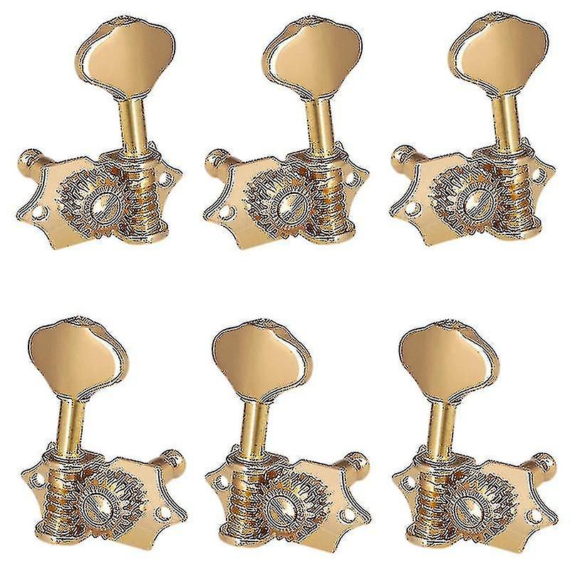 6pcs 1:18 Guitar String Tuning Pegs Compatible With Acoustic Or Guitar Gold
