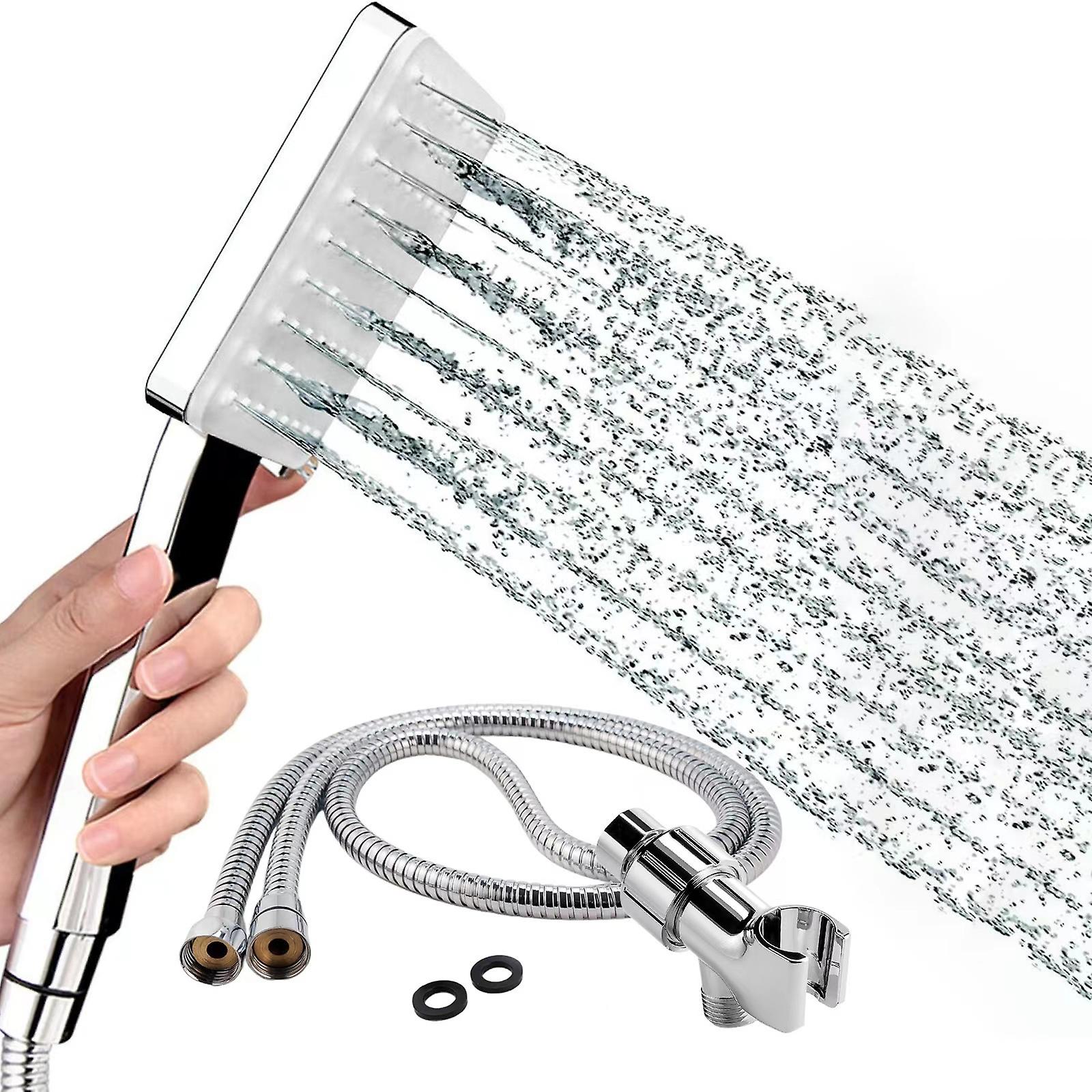 Shower head with hose and shower holder, shower hand shower with 6 water-saving spray patterns