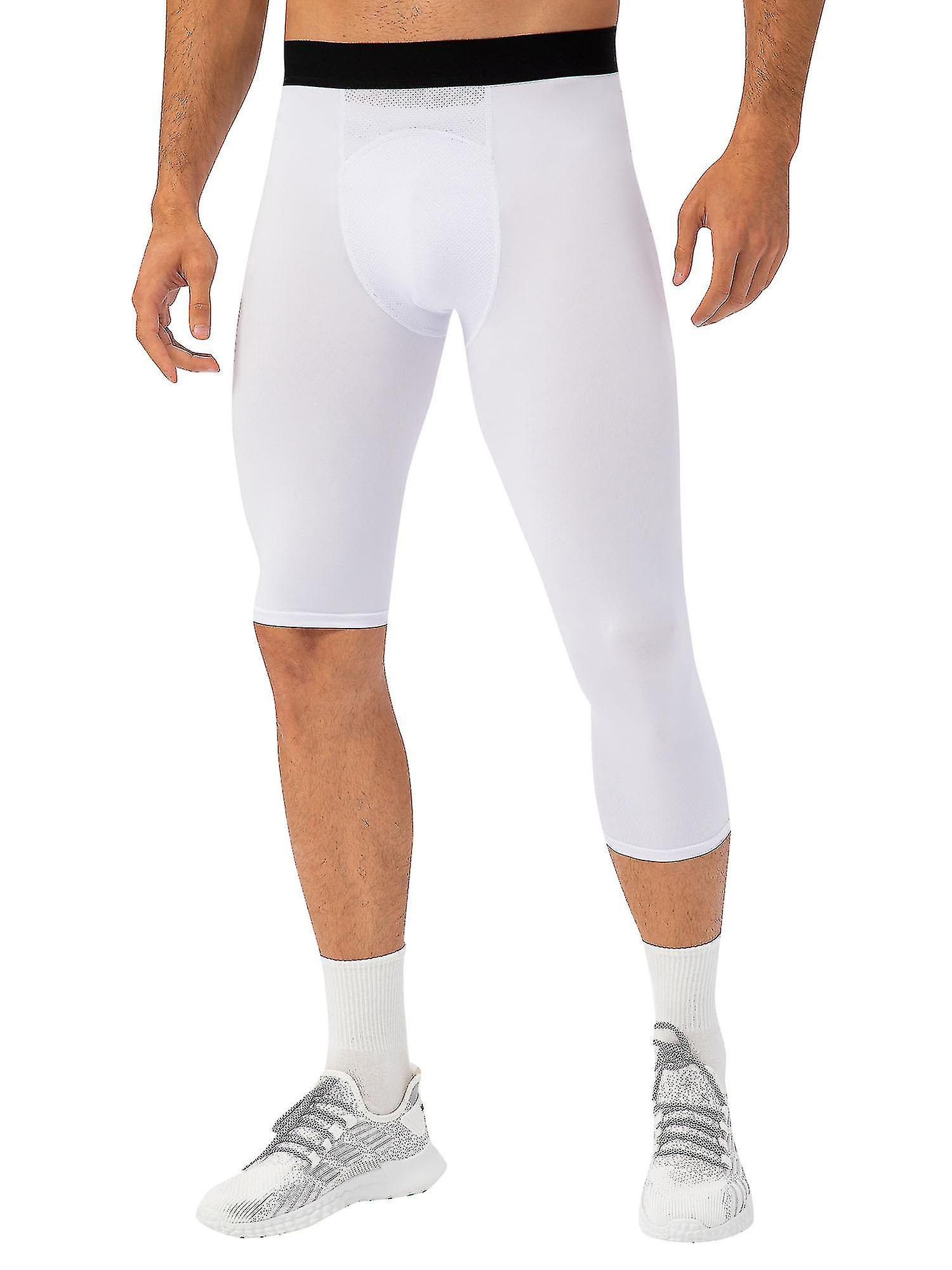 Män Ett ben leggings för basket andas fitnessträning enbens tights