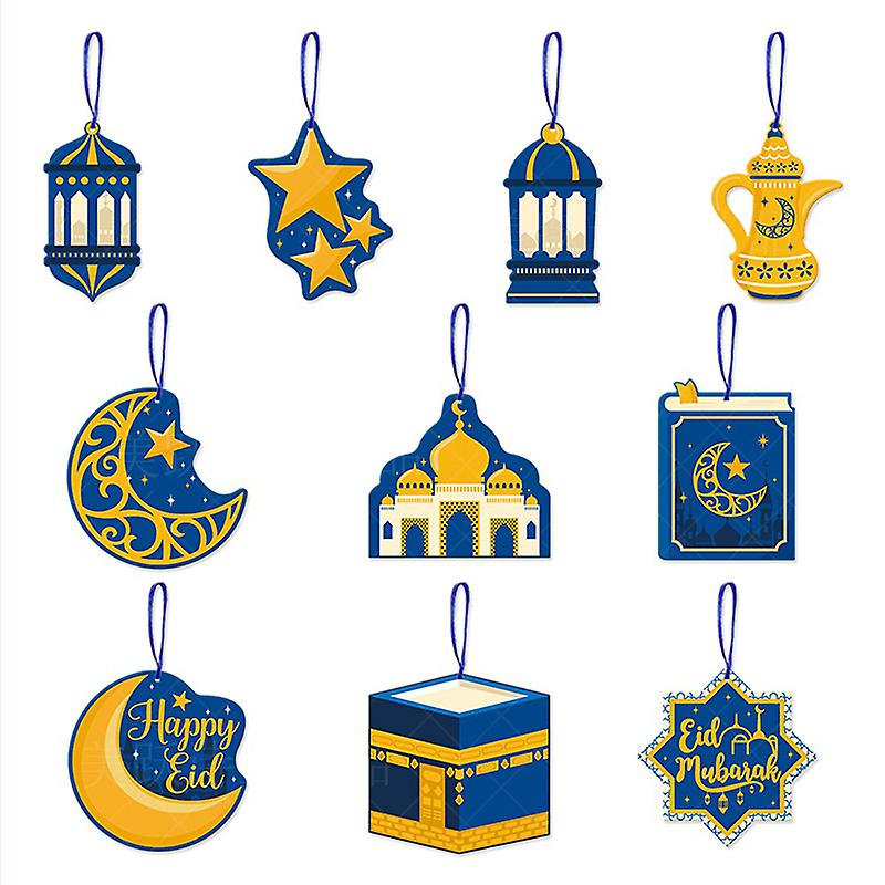 10pcs Eid Mubarak Hanging Decoration Tag Ramadanhanging Ramadan Decorations