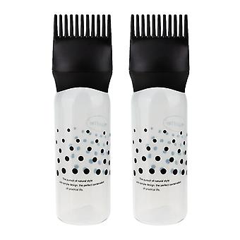 2x 120ML Tom Hårfärgningsdispenseringsflaska Salon Hårfärgningsapplikator Svart