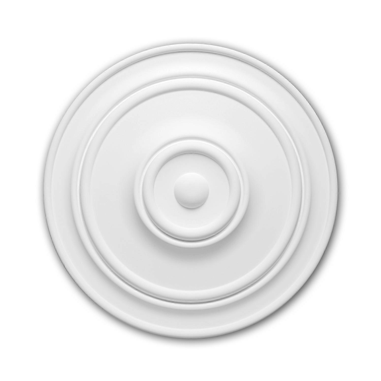 e-Delux GmbH 1 x Rosace 156015 Profhome blanc Mousse de polyuréthane rigide prétraité léger, solide, indéformable