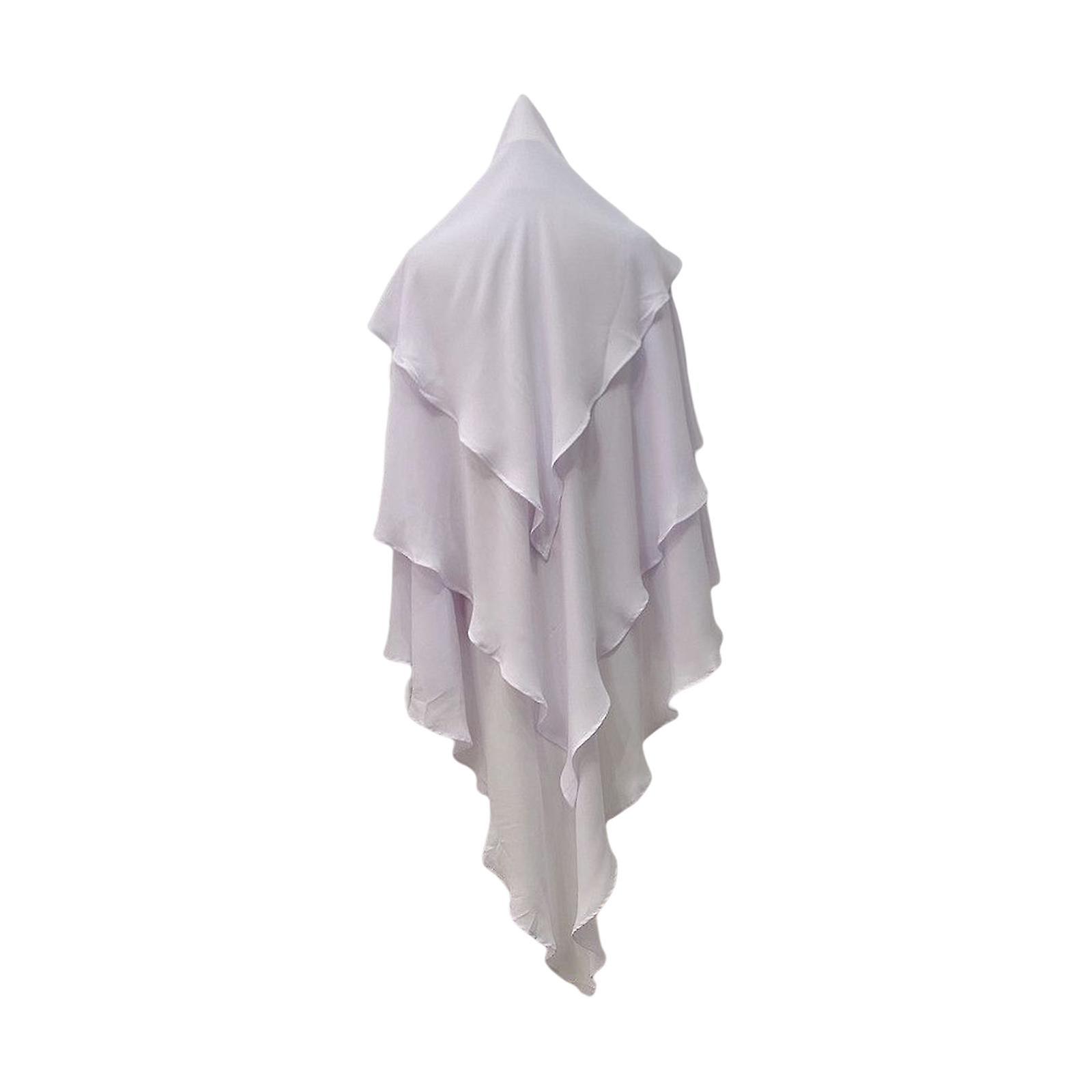Femei elegante Hijab ușoare Solid Color Respirabil Wrap White