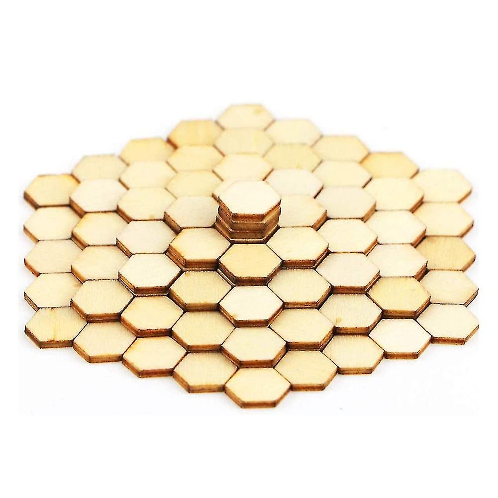 500 buc fagure de miere de lemn chips-uri neterminate decupaj din lemn natural fagure de lemn Hexagon Cutout Forme Un