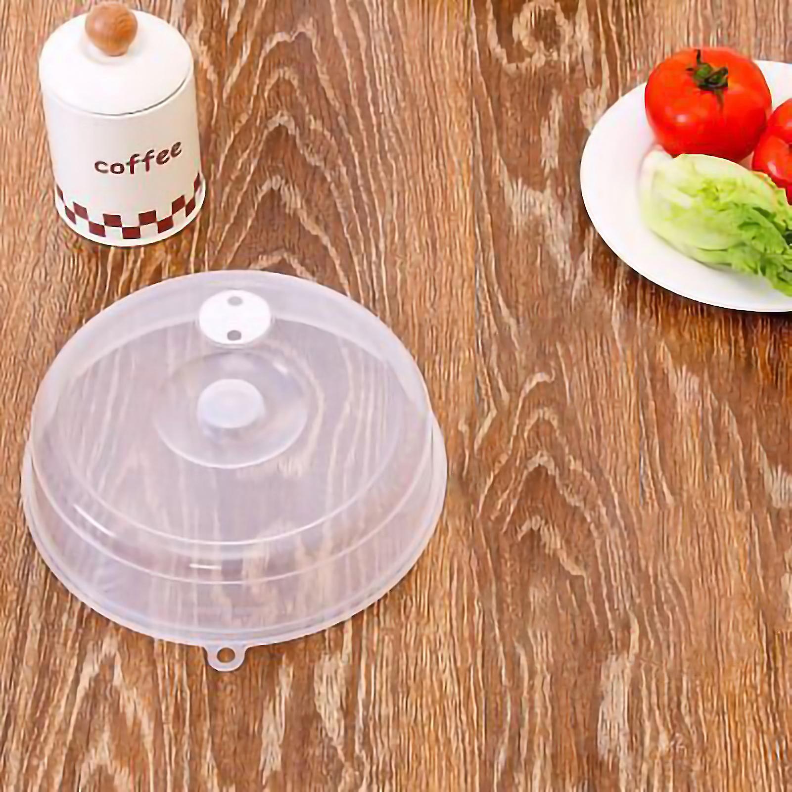 Microwave Plate Cover PP Food Grade Reusable Transparent Food Plate Lid with Grip Handle for Refrigerator17mmx4mm/0.7x0.2in