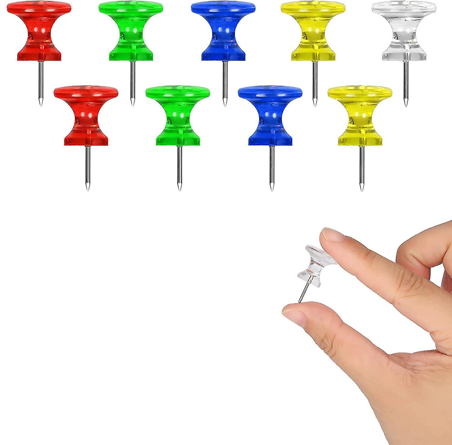 100stk Push Pins, Wall Push Pins Med rustfritt stål Tips Dekorative Push Pins Kork Board