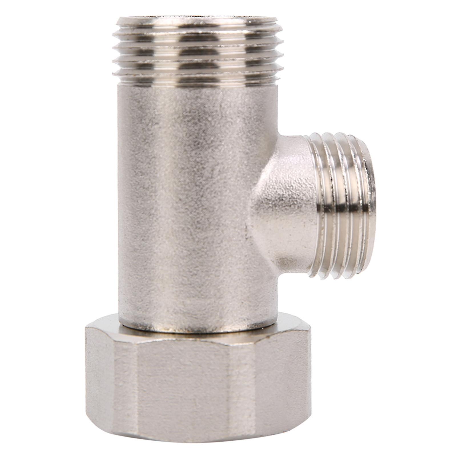 Solid Brass Toilet T-Connector Adapter 7/8 Inch American Thread Durable Leak-Resistant Design Corrosion-Resistant Finish Compact Size Easy Installatio
