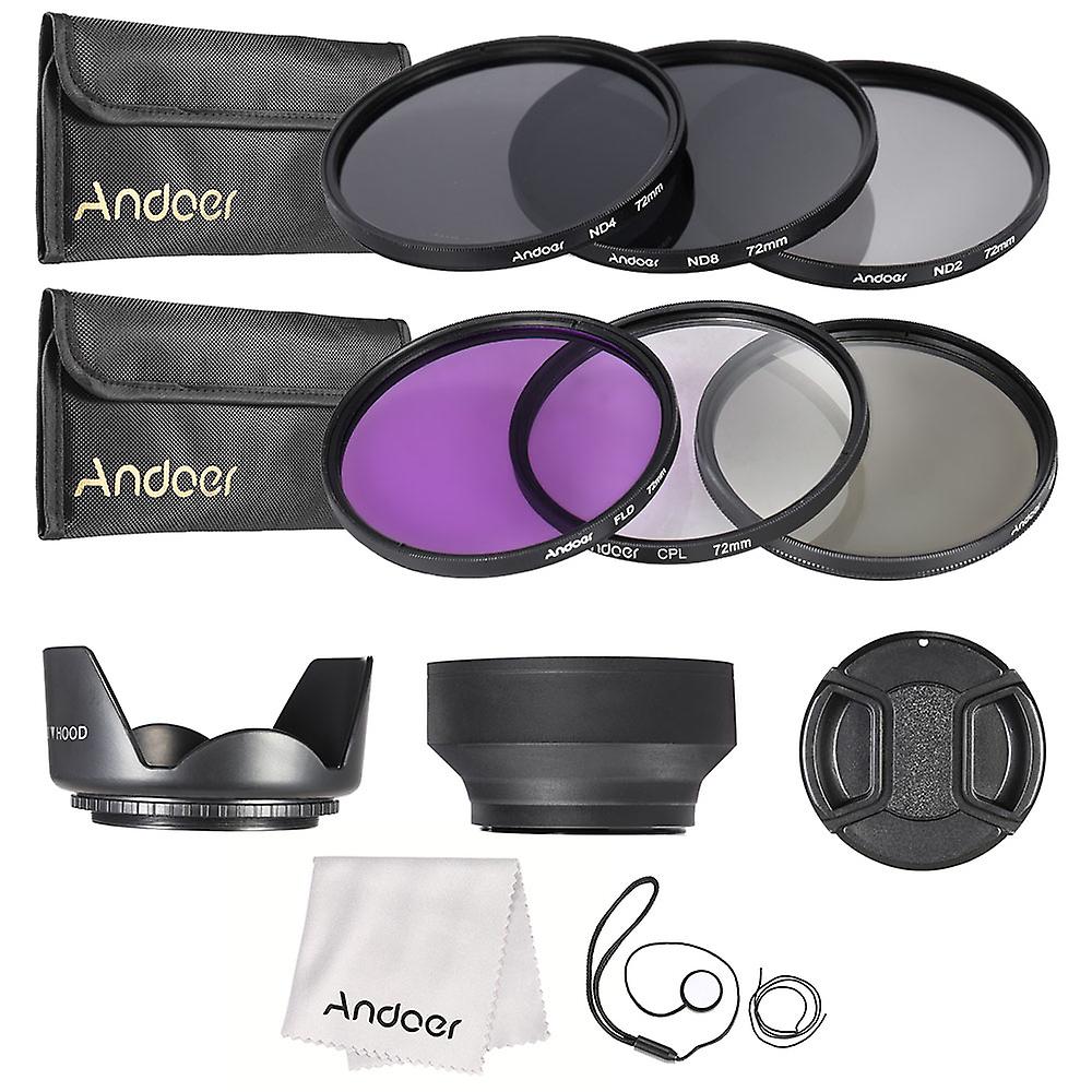 72mm Lens Filter Kit Uv+cpl+fld+nd(nd2 Nd4 Nd8)