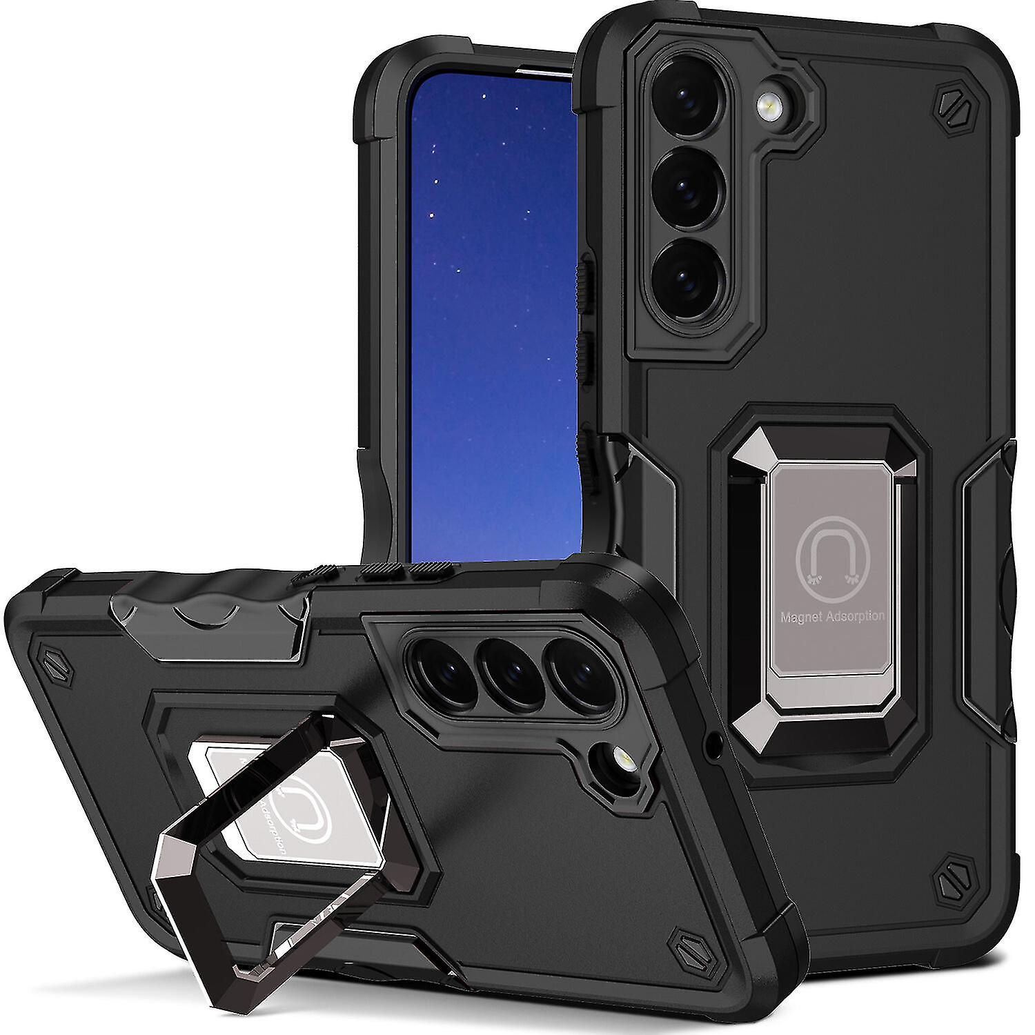 Flag Design Sam S23 Plus Phone Case With Lens Protection, 360-degree Rotating Ring Holder, Pc And Tpu Material, Magnetic Back, Waterproof