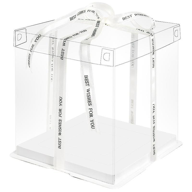 4pcs Bakery Boxes Cake Container Clear Packaging Box For Dessert Pastry Muffins