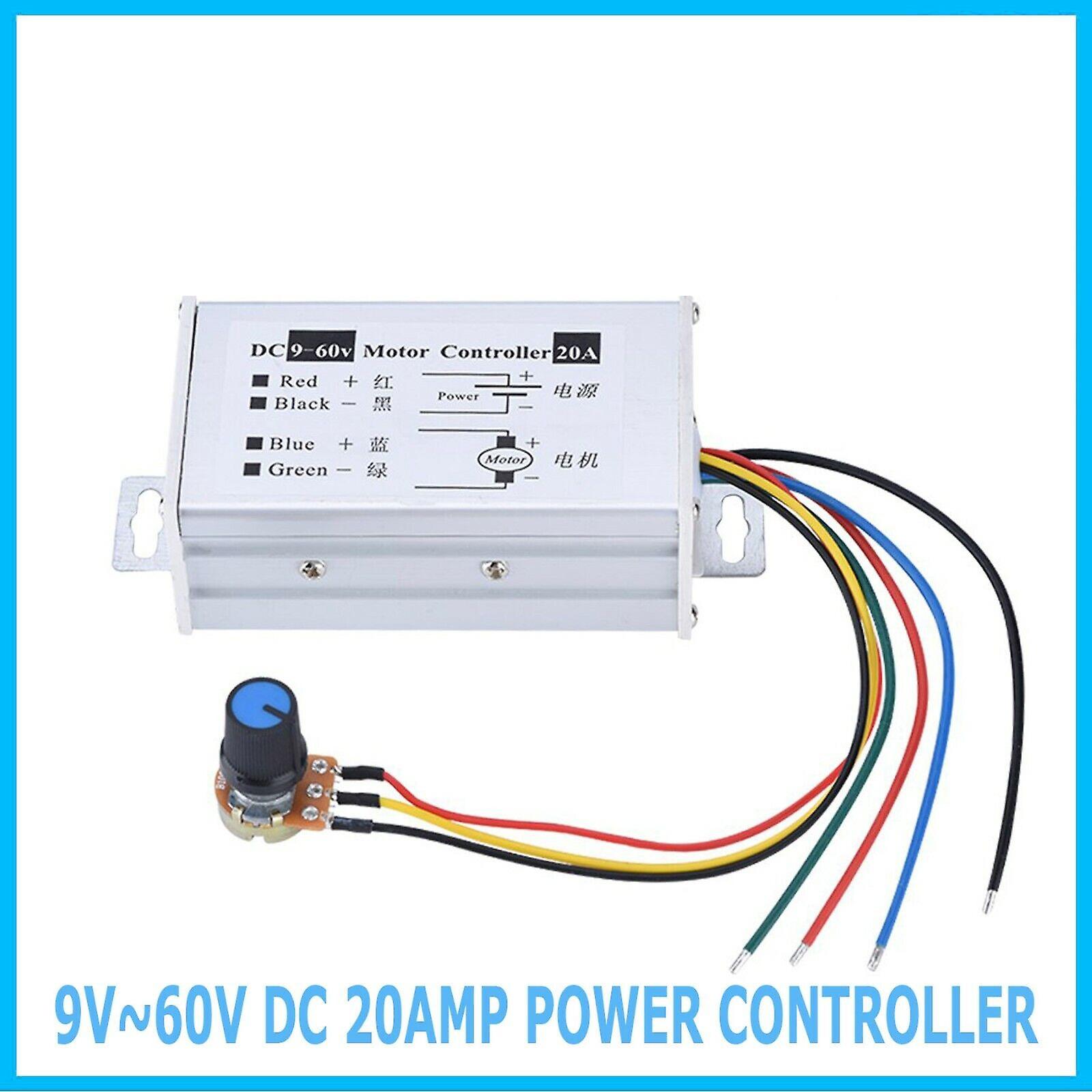12V 24V Max 20A PWM DC Motor Stepless Variable Speed Control Controller Switch