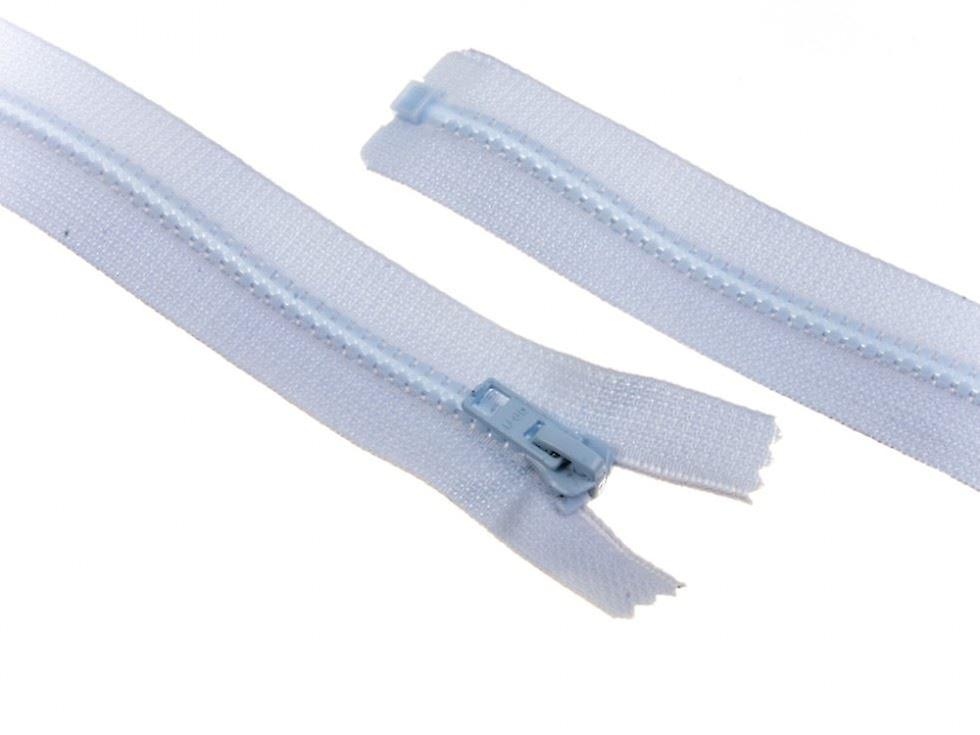 Minerva Plastic Chunky Open End Zips Pale Blue - 55 cm - each