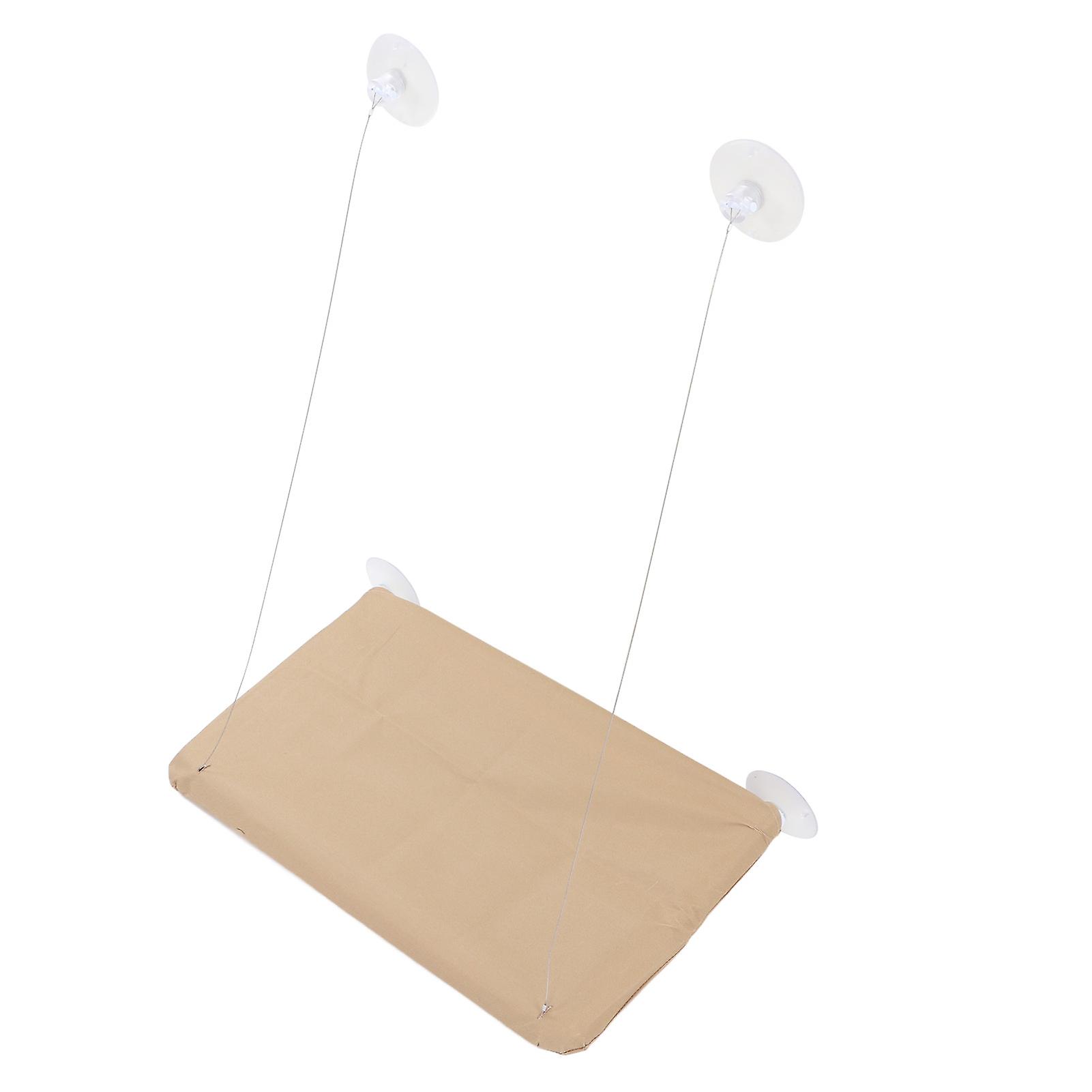 Cat Window Perch Window Mounted Bed Suction Cup Hammock Space Saving Detachable Washable Pet Resting Seat Khaki 