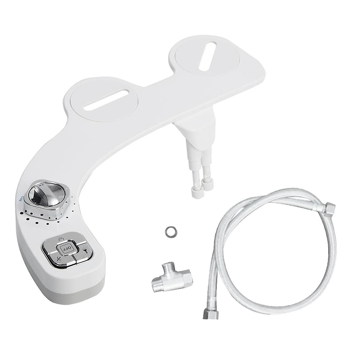 Bidet Attachment Sprayer for Toilet Non-Electric Self-Cleaning Dual Retractable Nozzles Adjustable