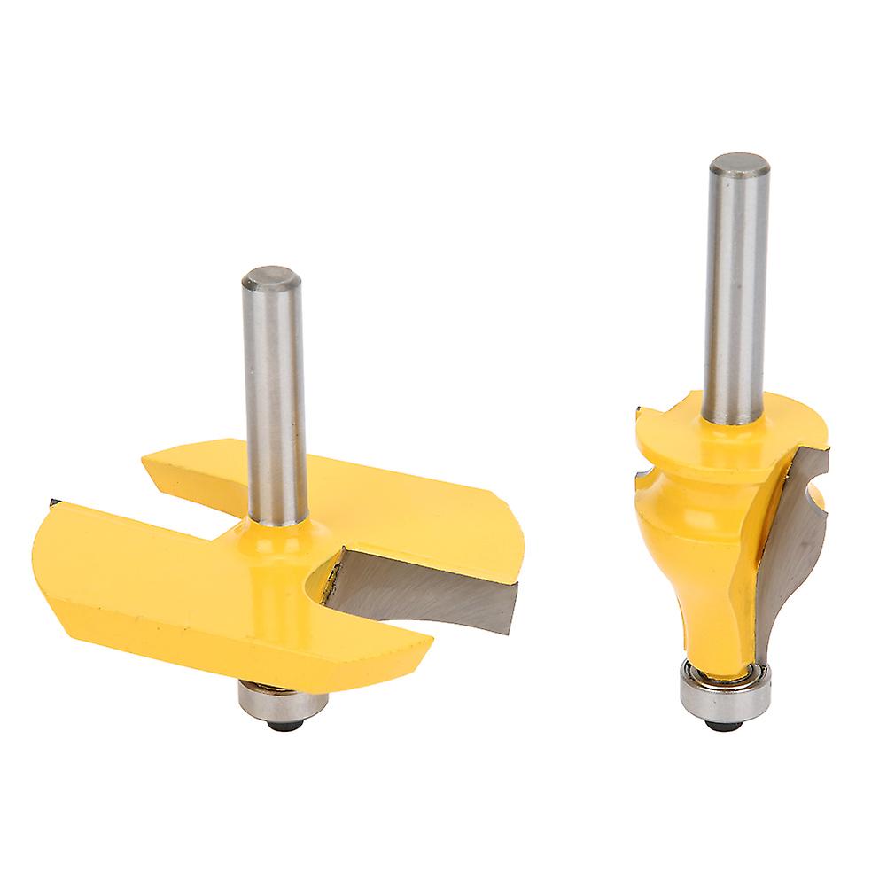 Set of 2 8mm Shank Wood Router Bits for Handrail and Table Edge with Bearing