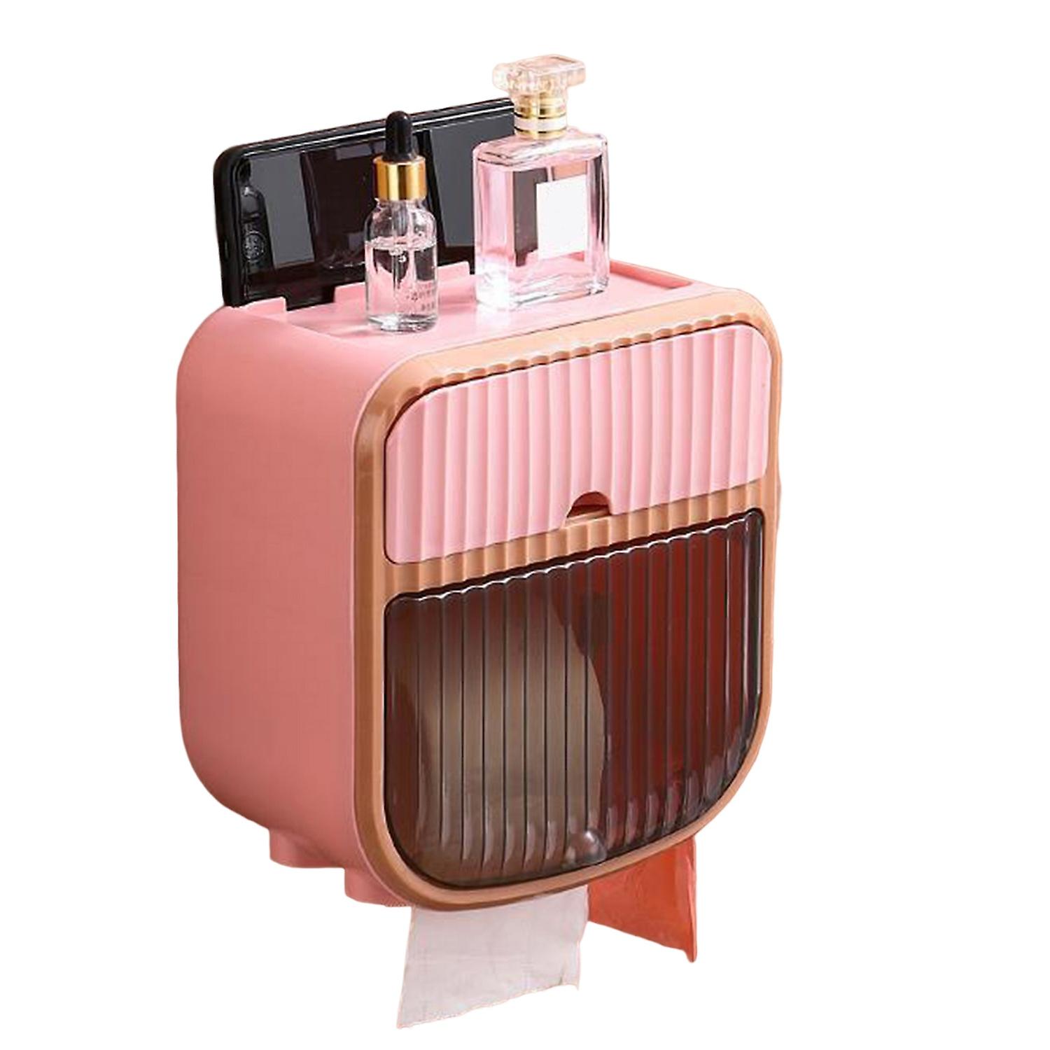 Tissue Box Large Capacity Waterproof Wall-mounted Double Layer Bathroom Paper Towel Container
