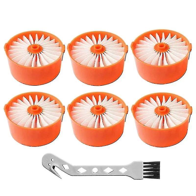 6 Pack Filter Elements With Cleaning Brush Compatible With Black+Decker Bsv2020G