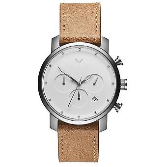 Chrono40 Men's Analog Quartz Watch with Cowhide Bracelet MC02-WT