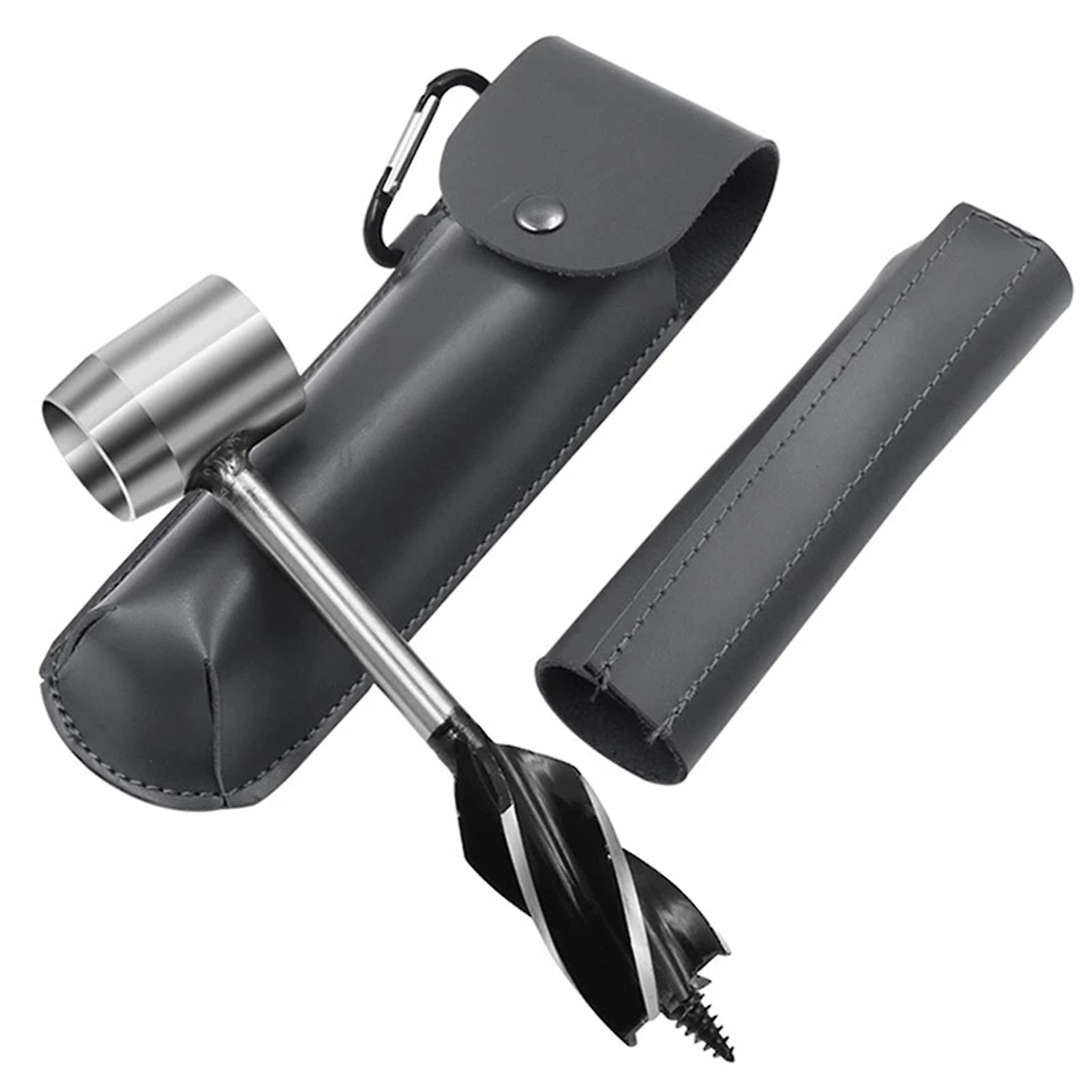 Wood Hand Drill Manual Auger Drill Bit Hole Maker Multitool with Sheath Outdoor Survival Punch Tool