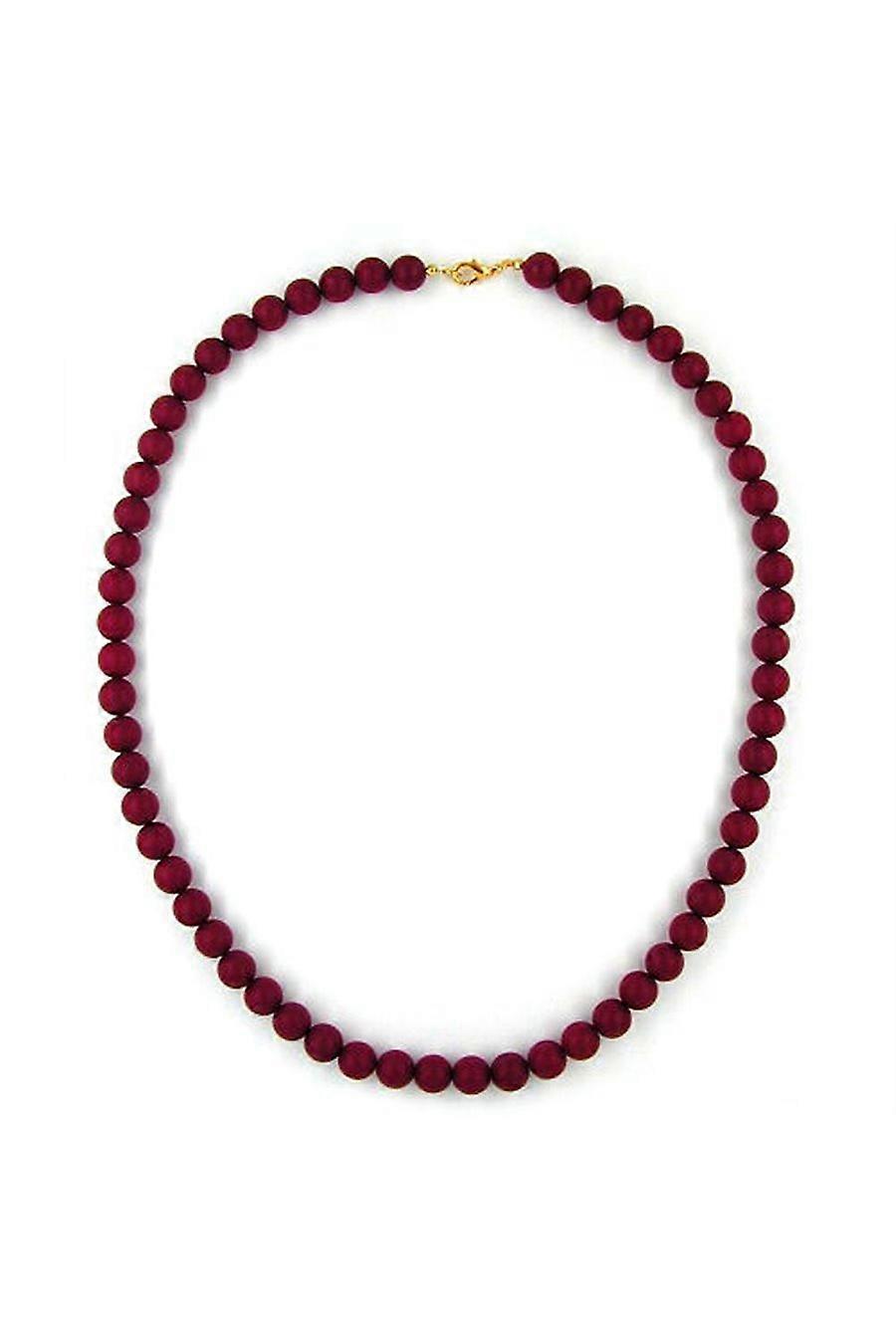 Necklace Beads 10mm Wine-red 60cm - Gl00243