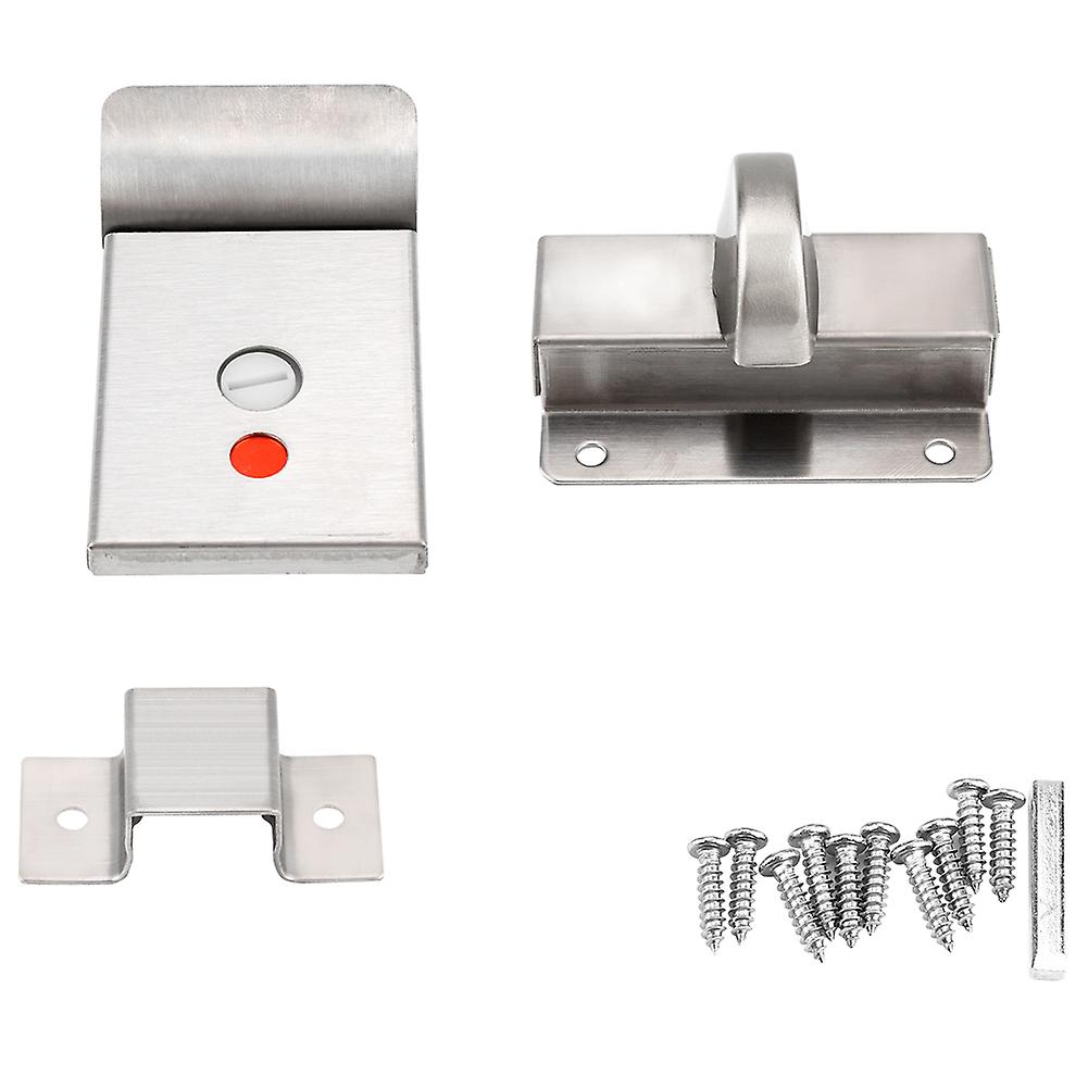 Bathroom door lock with occupancy indicator and screw fixings