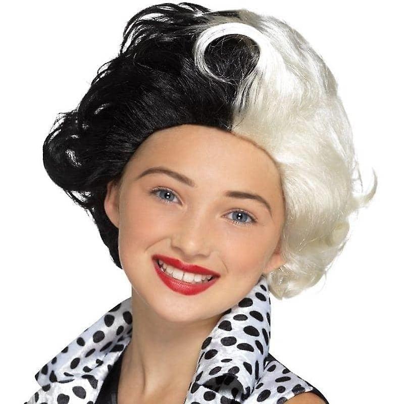 Evil Madame Wig Kids Black White 48835