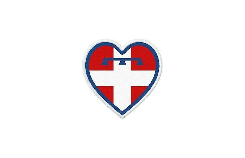 Patch badge ecusson prints thermocollant flag heart italy piemont