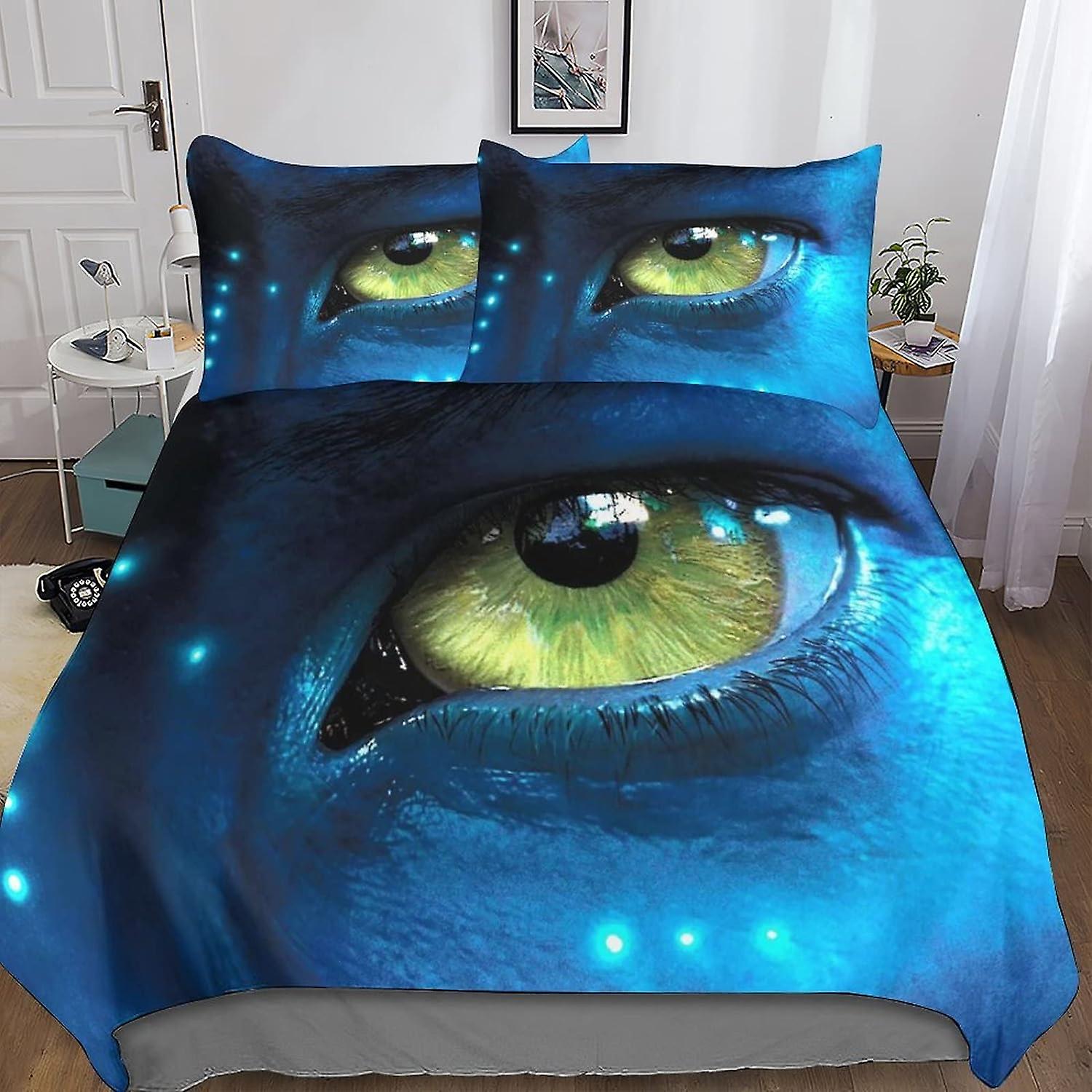 3D Printed Avatar Duvet Cover Set Science Fiction Film Bedding Set, Soft Microfibre, 2 Pillowcases, Hidden Zip,