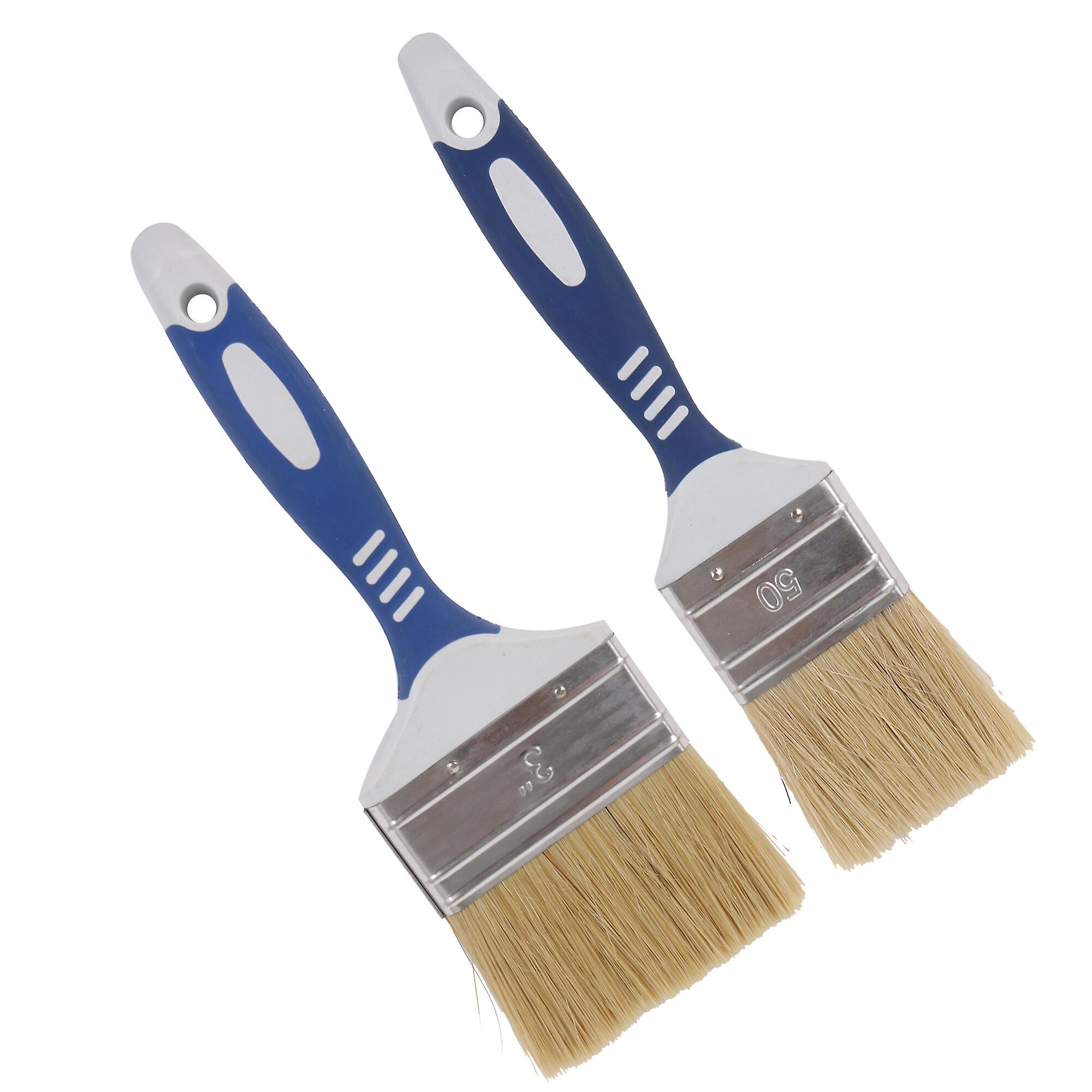 3 Pcs Small Rubber Handle Paint Brush for Walls Touch Up Tools 1Inch 2Inch 3Inch
