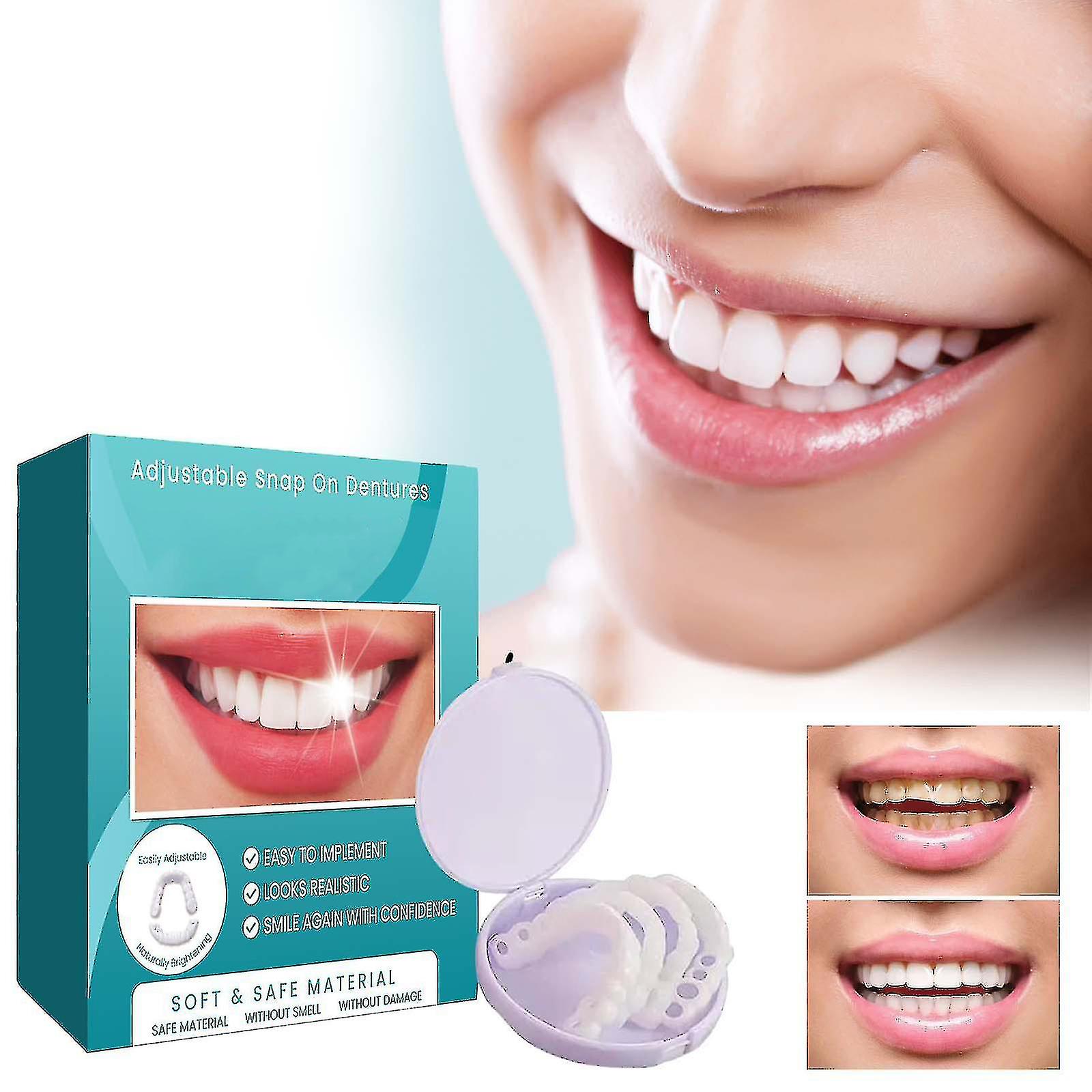 Adjustable Snap-on Dentures, Veneers Denture Braces Plus Denture Cases, Temporary Fillings Braces Interdental Fillings Straightening Dentures Kit - sh