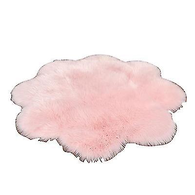 60Cm Pink Plush Round Bedroom Carpet Round Cushion Az1978